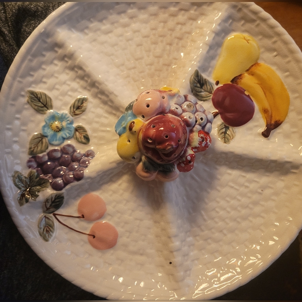 Vtg Tilso Japan Basket Weave Fruit Plate